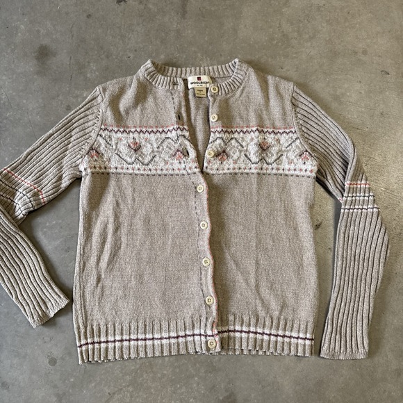 Woolrich Sweaters - Woolrich Beige and Gray Cardigan Sweater